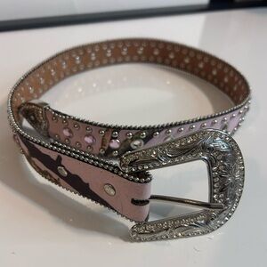 Nocona Belt Co. Women's Stunning Crystal Embellished Pink Camo Belt